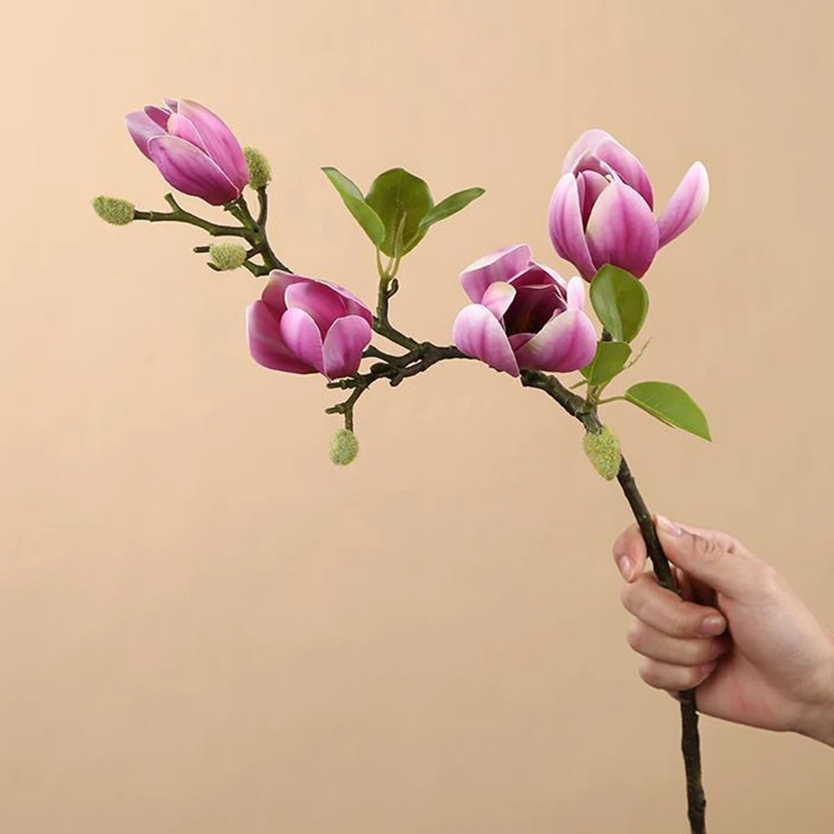 Artificial Flower Silk Magnolia Bouquet Diy Photo Props Wedding Bridal Festival Table Party Vase Home Outdoor Garden Decoration