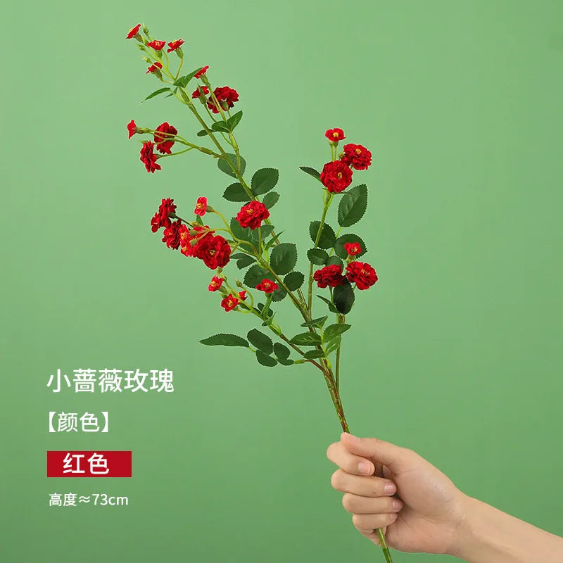 2/6/12pcs 73cm Simulated Small Rose Flower Multi Head Simulated Rose Flowers Artificial Bouquet Wedding Decoration Fake Flower
