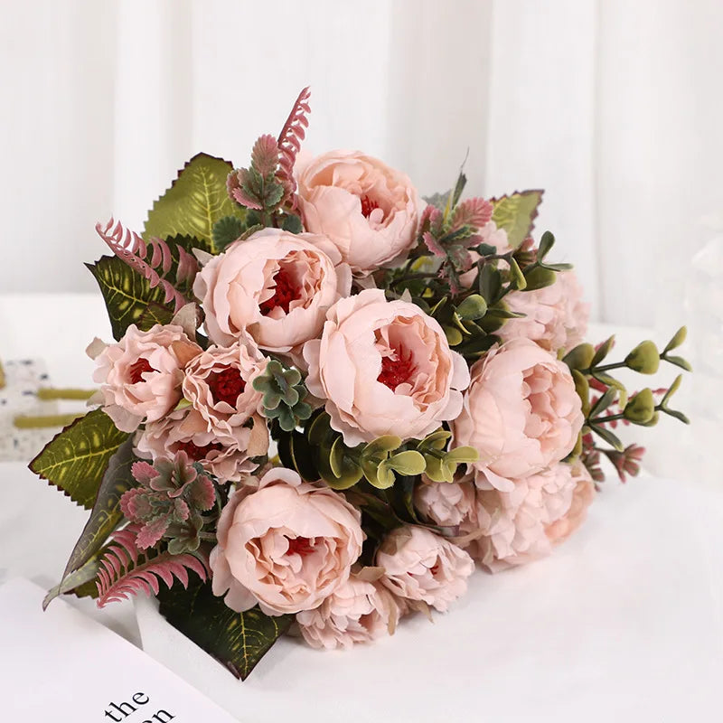 Artificial Peonies Silk Peony Flowers Artificial Flowers Plants for Home Hotel Wedding Christmas Tables Home Flowers vase Decor