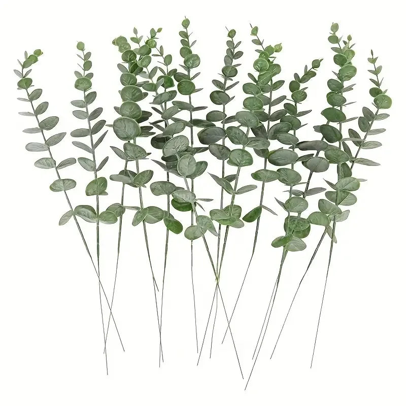 5/10/20pcs Artificial Eucalyptus Plant Artificial Eucalyptus Leaves For DIY Bouquet Wedding Office Decoration