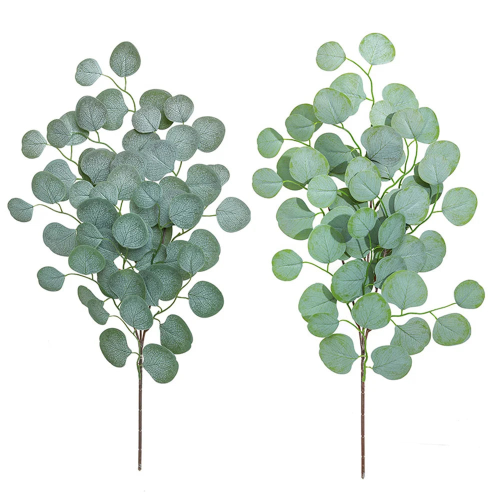 Artificial Plants Plastic Eucalyptus Leaves Wedding Bouquet Home Garden Flowers Wall Diy Room Christmas Autumn Decorations