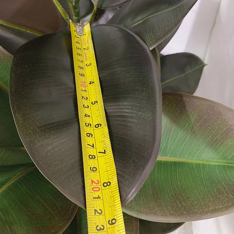 13-70in Large Ficus Tree Artificial Rubber Tree Plastic Banyan Plants Real Touch Banyan Leaves For Home Garden Shop Office Decor