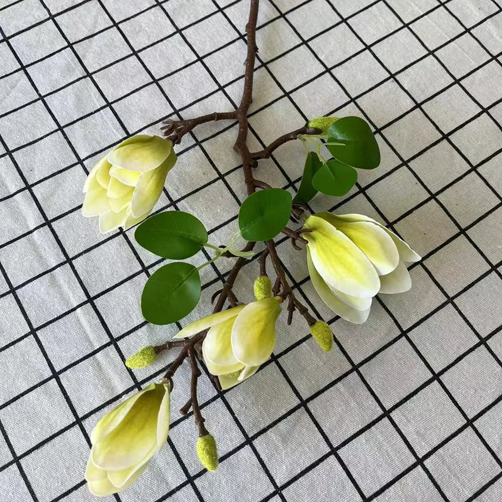 Artificial Flower Silk Magnolia Bouquet Diy Photo Props Wedding Bridal Festival Table Party Vase Home Outdoor Garden Decoration