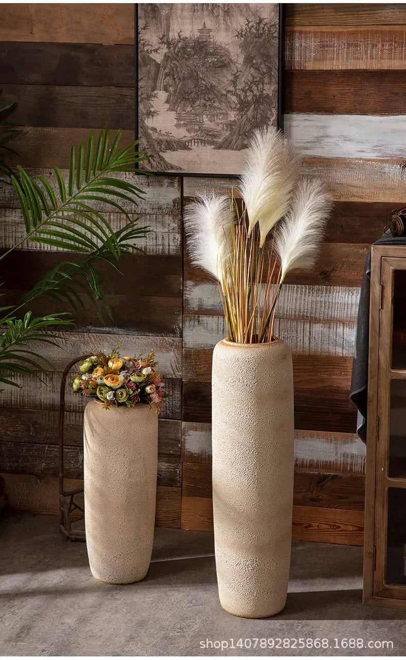 Creative Korean Rustic-Inspired New Chinese Simple Ceramic Vase - Perfect Tabletop/Hotel Decor, Elevate Room & Chambre Ambiance