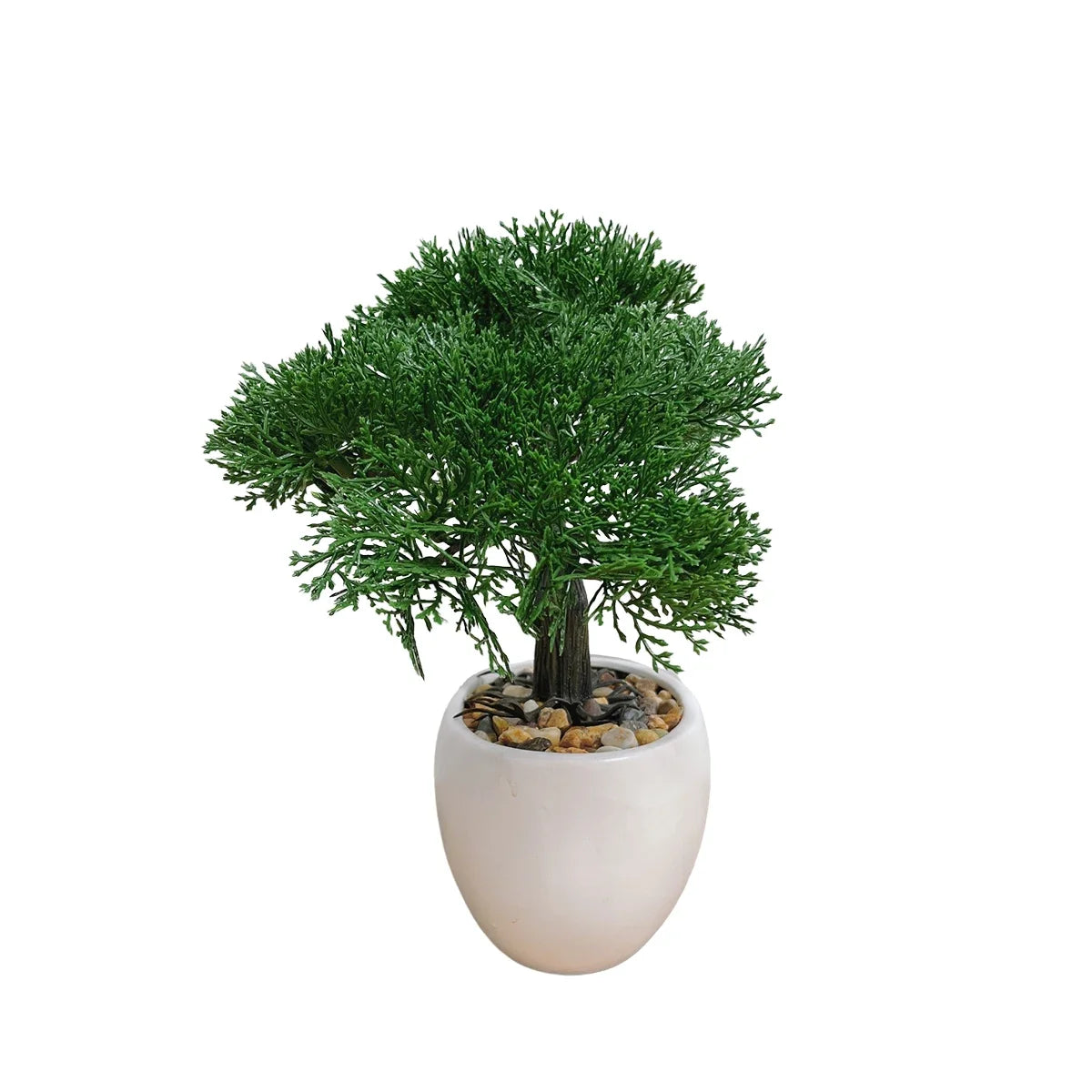 HXGYZP Bonsai Tree Artificial Plants Cypress Pine Tree With White Ceramic Pot Home Decor Indoor Office Desktop Plant Ornaments