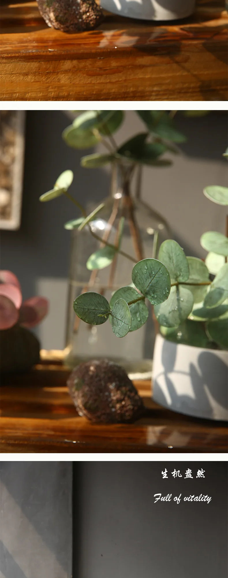 5Pcs Artificial Real Touch Eucalyptus Plant Wedding Decor Bouquet Material Fake Eucalyptus Leaves Home Living Room Decoration