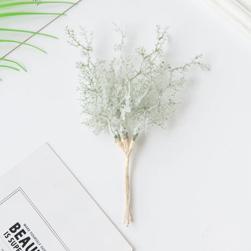 6Pcs Artificial Plant Golden Silvery Fake Branch For Christmas Tree Wreath Accessory Home Balcony Landscape Layout Wedding Decor