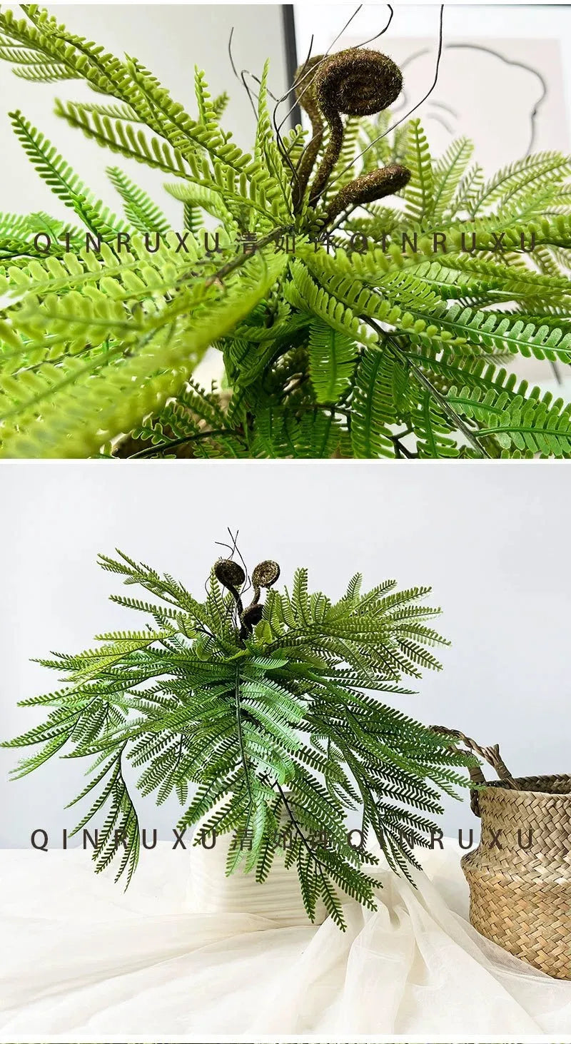Large Bouquet Simulation Plants Soft Greenery Simulation Fern Plant Wall with Material Persian Grass Fake Plants Home Decor