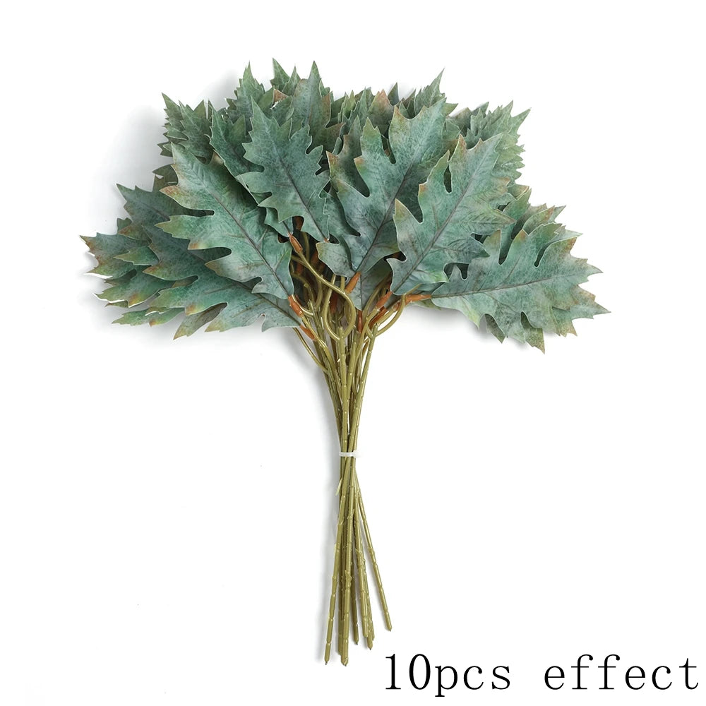 2/5pcs Artificial Maple Leaves Fake Plants Garden Wedding Marriage Decoration Outdoor for Home Decor Flowers Bouquet Accessories