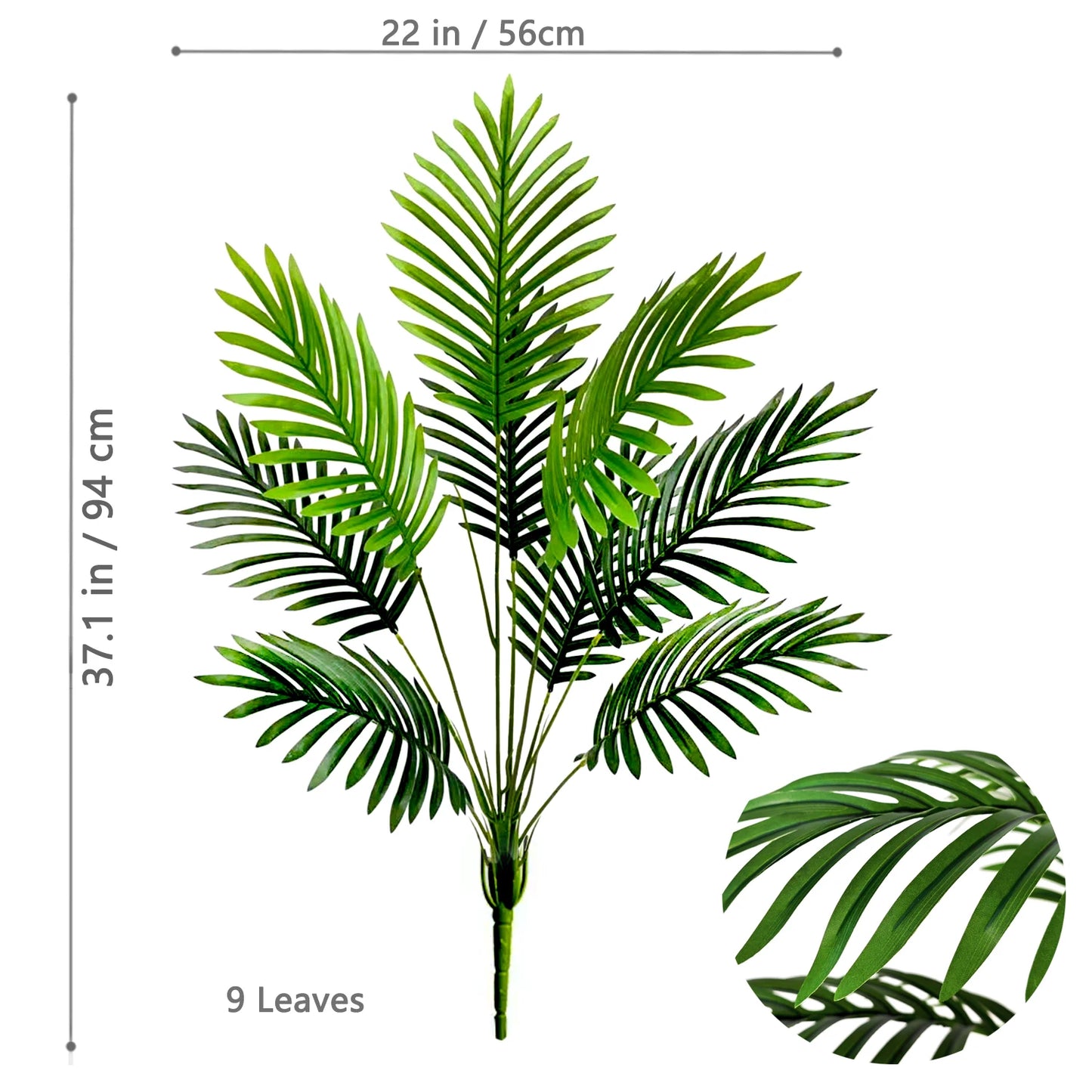 105cm/41.3in Artificial Areca Palm Plant Fake Tropical Leaves Fake Yellow Palm Indoor Home Office Decor