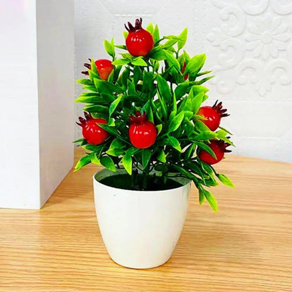 Artificial Fruit Bonsai Landscaping Artificial Fruit Bonsai Orange Pomegranate Fruit Tree Garden Decoration Fake Plant Flower
