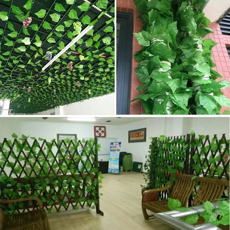 1/2/6Piece Artificial Vine Home Decor Artificial Ivy Leaf Garland Plants Vine Fake Foliage Flowers Creeper Green Ivy Wreath