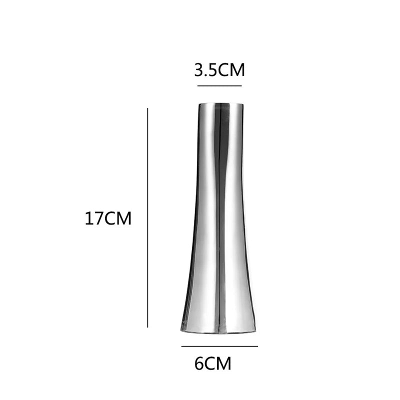 Stainless Steel Silver Metal Small Vase - Simple, Light Luxury Dry Flowers/Simulated Flowers Modern Home Decoration Ornament