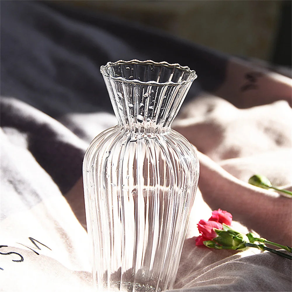 Nordic Glass Vase Home Decoration Accessories Ins Transparent Plant Hydroponic Bottle Living Room Wedding Table Decor Vases