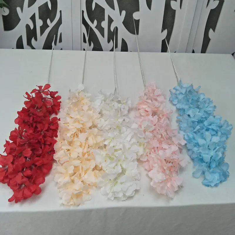 90CM Artificial 4-pronged Cherry Blossom White Stem Silk Flower Arch Suspended Ceiling Artificial Flower Home Wedding Decoration