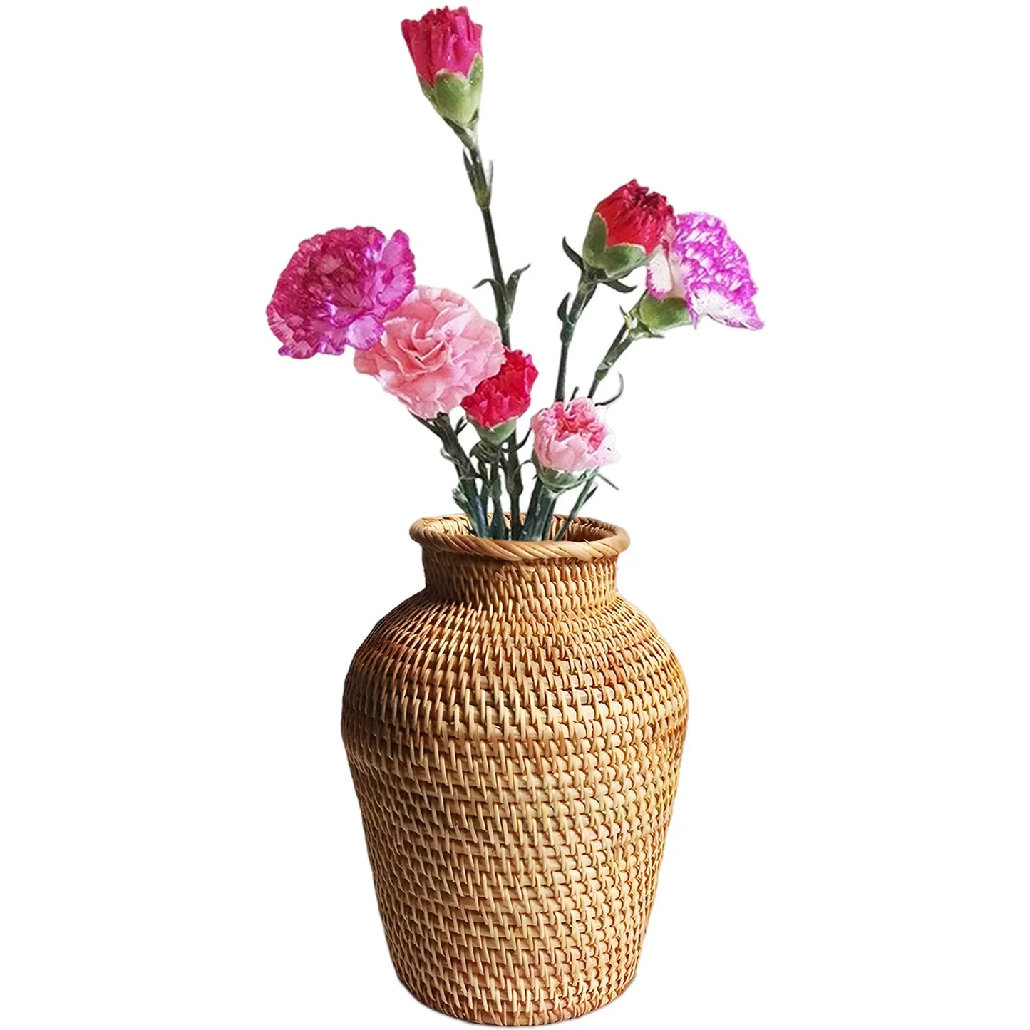 Rattan Woven Flower Vase Rustic Flower Arrangement Containers Large Floor Vase Decorative Imitation Wicker Floor Vase Tall