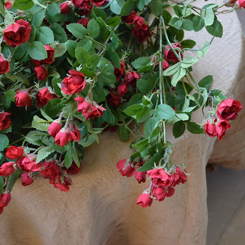 63CM18 Little Rose Artificial Flower Home Wedding Hotel Restaurant Decoration Photography Mini Rose Lintel