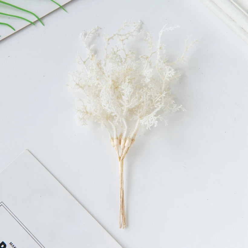 6Pcs Artificial Plant Golden Silvery Fake Branch For Christmas Tree Wreath Accessory Home Balcony Landscape Layout Wedding Decor
