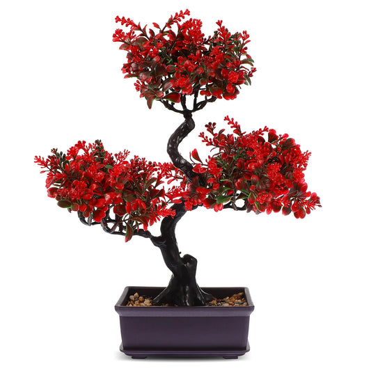 Realistic Artificial Bonsai Tree Indoor Decor Plants Desk Home Office Japanese Pot Artificial Flowers Premium Material Safe