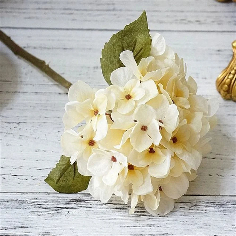 Silk Hydrangea Artificial Flowers Vase for Home Decoration Accessories Wedding Decorative Fake Plants Christmas Garland Material