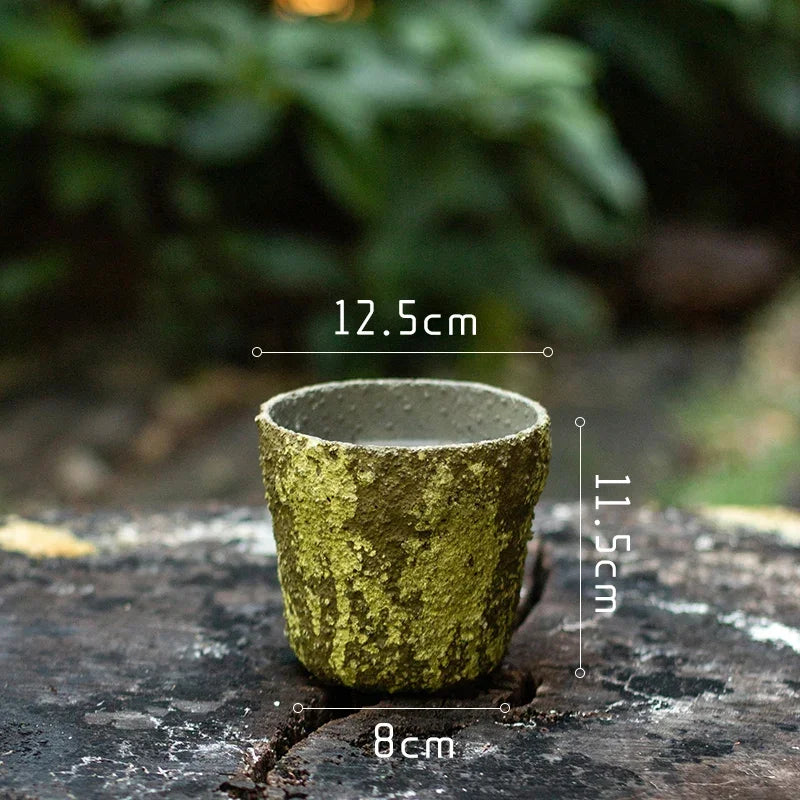 Creative imitation moss cement flower pot succulent flower utensil mud tile pot quaint planting utensils grocery garden ornament