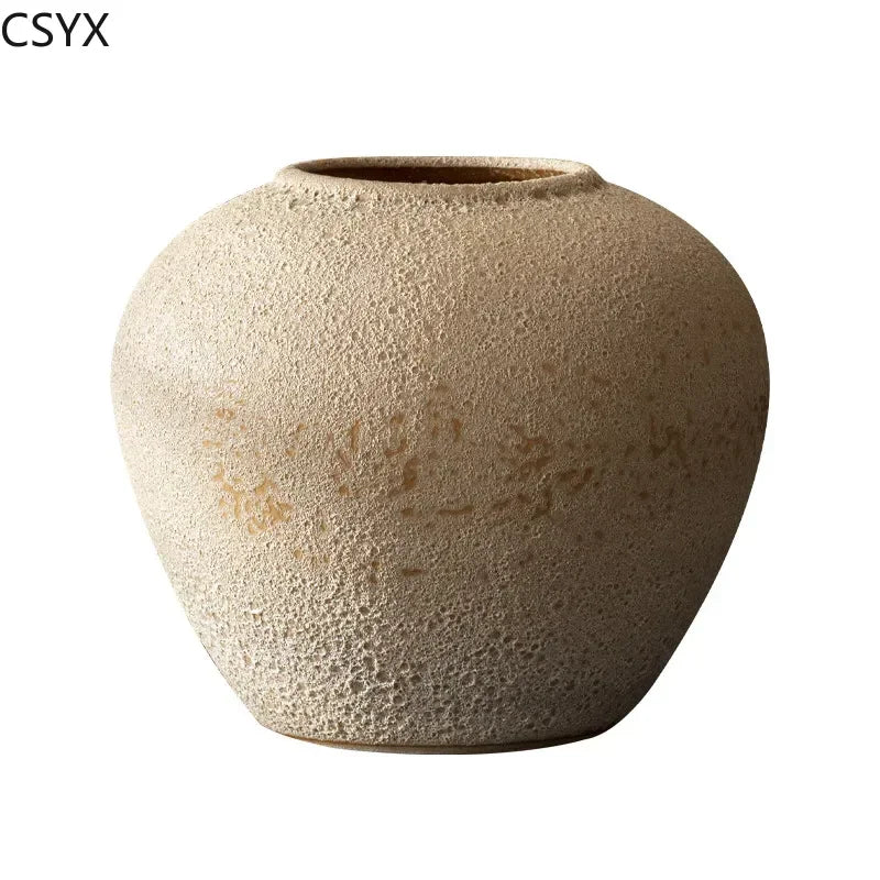 Creative Korean Rustic-Inspired New Chinese Simple Ceramic Vase - Perfect Tabletop/Hotel Decor, Elevate Room & Chambre Ambiance