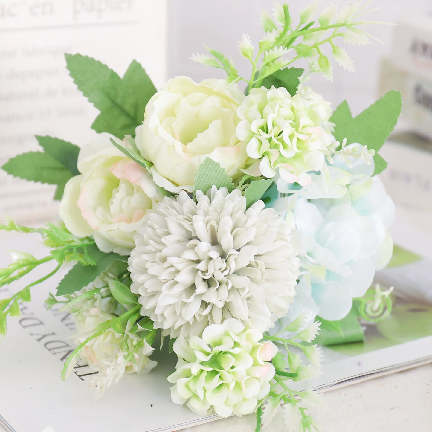 Beautiful Artificial Flowers Silk Peony For Vase Bride Bouquet Wedding Home Room Table Decoration Fake Floral Hydrangea Gifts