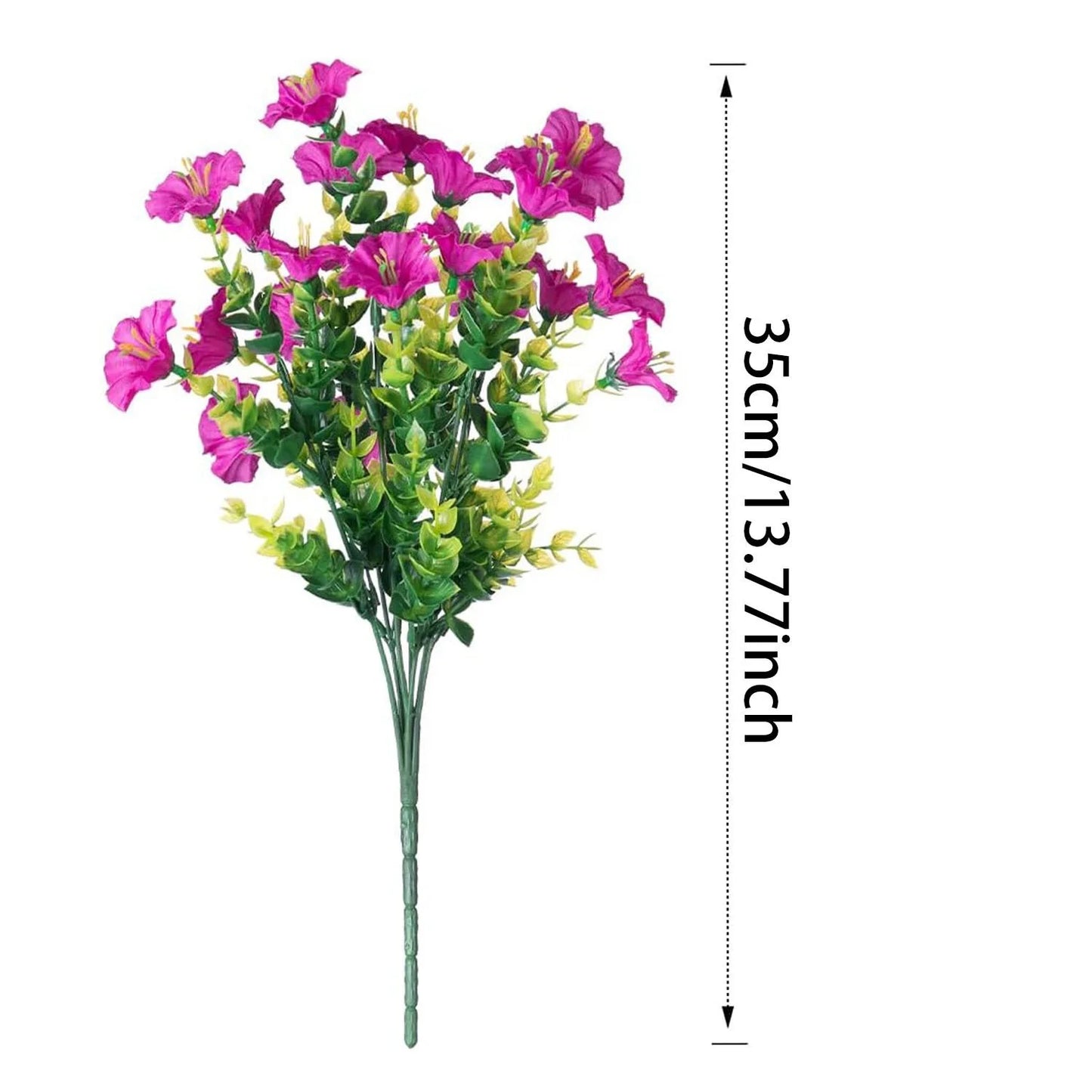 Garden Outdoor Artificial Flowers Simulation Eucalyptus Petunia With Green Leaves Bouquet Fake Morning Glory Home Decoration