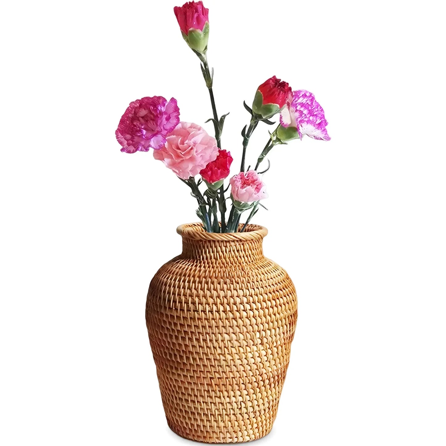 Rattan Woven Flower Vase Rustic Flower Arrangement Containers Large Floor Vase Decorative Imitation Wicker Floor Vase Tall