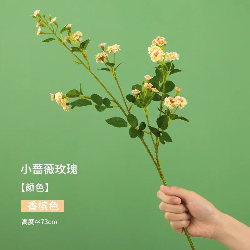 2/6/12pcs 73cm Simulated Small Rose Flower Multi Head Simulated Rose Flowers Artificial Bouquet Wedding Decoration Fake Flower
