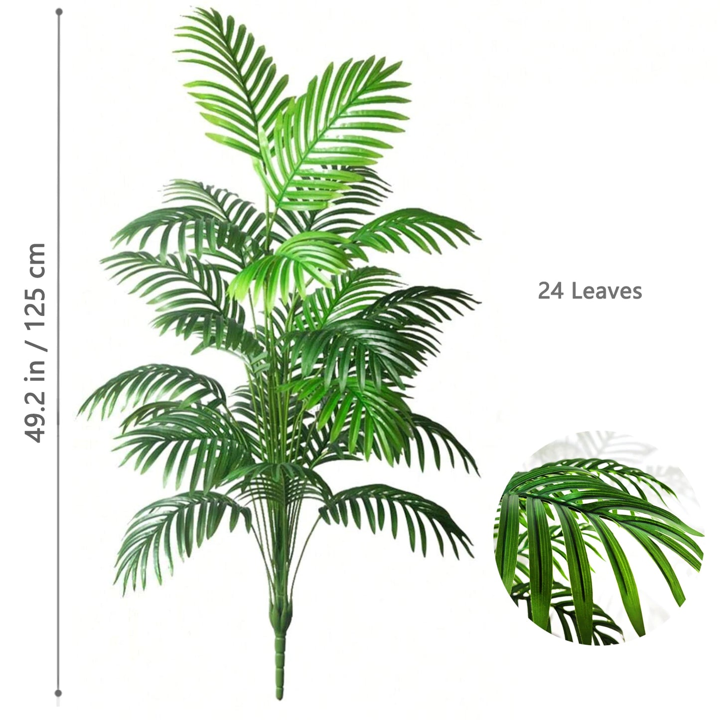105cm/41.3in Artificial Areca Palm Plant Fake Tropical Leaves Fake Yellow Palm Indoor Home Office Decor