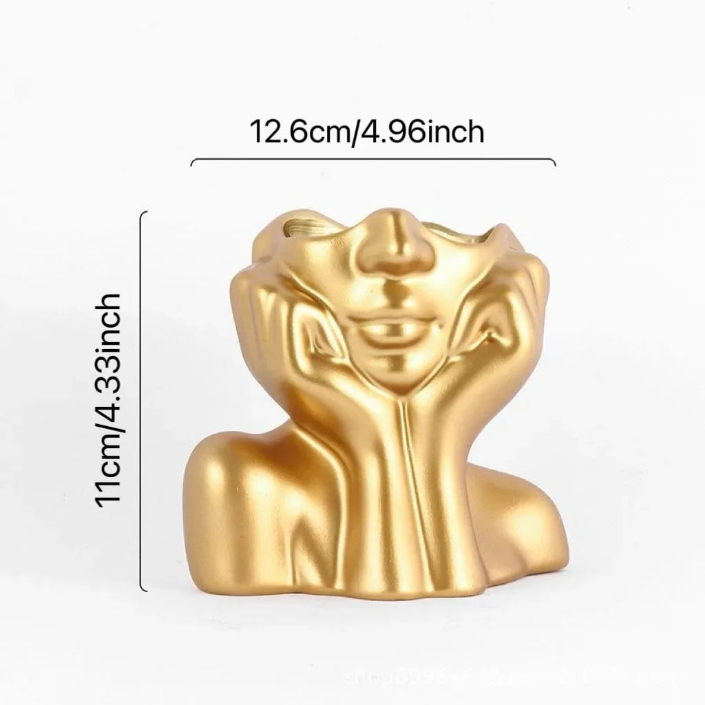 Home Resin Vase Gold White Black Human Body Shaping Art Flower Planter Personalized And Creative Decoration Handicrafts Ornament