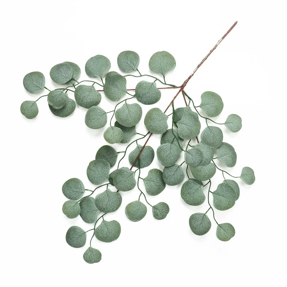 Artificial Plants Plastic Eucalyptus Leaves Wedding Bouquet Home Garden Flowers Wall Diy Room Christmas Autumn Decorations