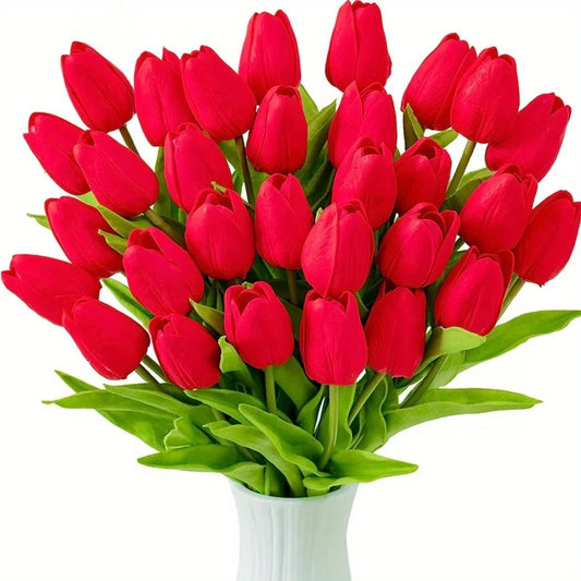 5/7/9/11/13 Bundles Vibrant Real Touch Artificial Tulips -Faux Flowers - &Home Accent - Weddings,Mother's Day,Valentine's Day