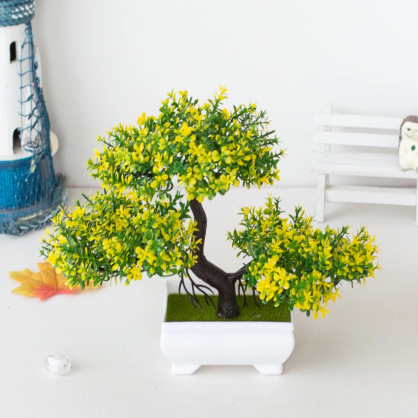 Artificial Plants Bonsai Fake Plant Flowers Potted Ornaments For Table Home Hotel Room  Decoration Garden Decor Small Tree Pot