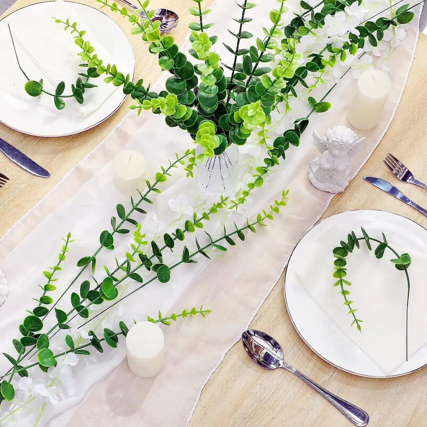 5/10/20pcs Artificial Eucalyptus Plant Artificial Eucalyptus Leaves For DIY Bouquet Wedding Office Decoration