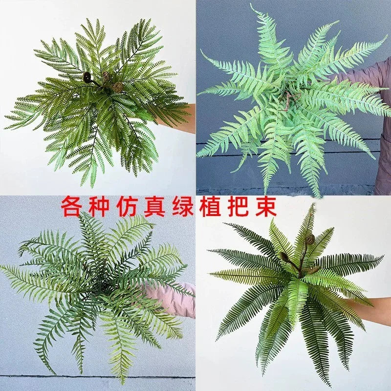 Large Bouquet Simulation Plants Soft Greenery Simulation Fern Plant Wall with Material Persian Grass Fake Plants Home Decor