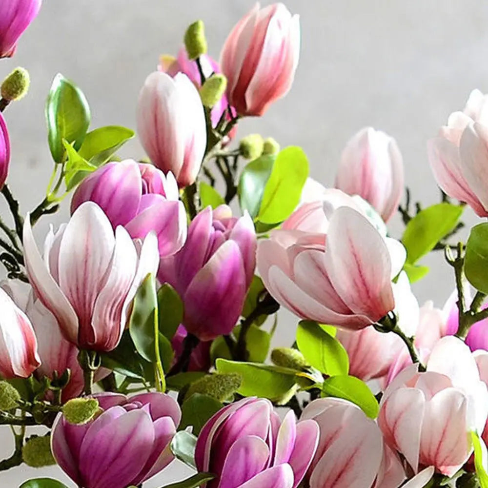 Artificial Flower Silk Magnolia Bouquet Diy Photo Props Wedding Bridal Festival Table Party Vase Home Outdoor Garden Decoration