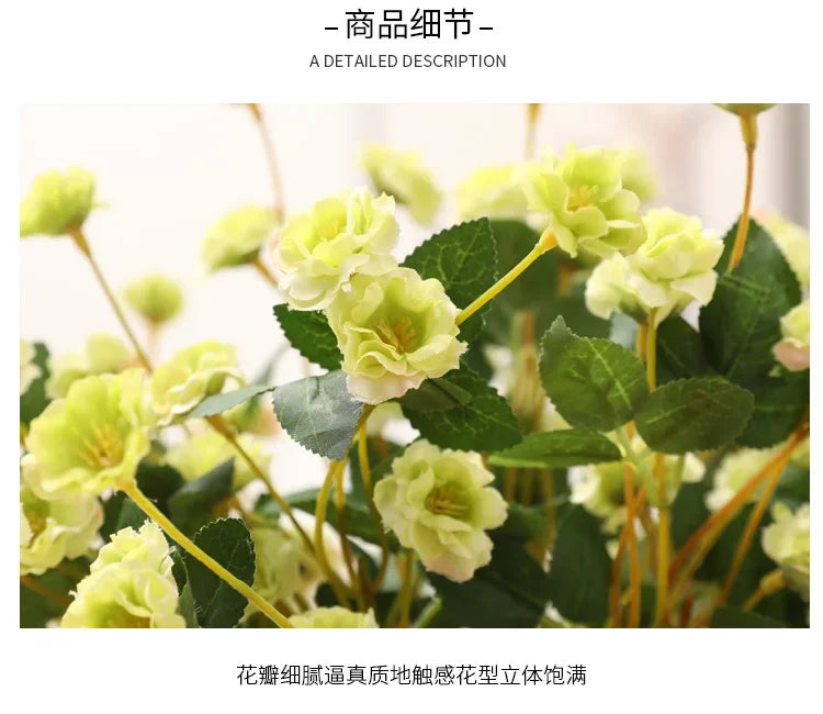 Artificial Silk Rose for Garden Decoration, Fake Bouquet, 15 Heads, Artificial Flowers, Christmas, Wedding, Home, Outdoor, 3Pcs