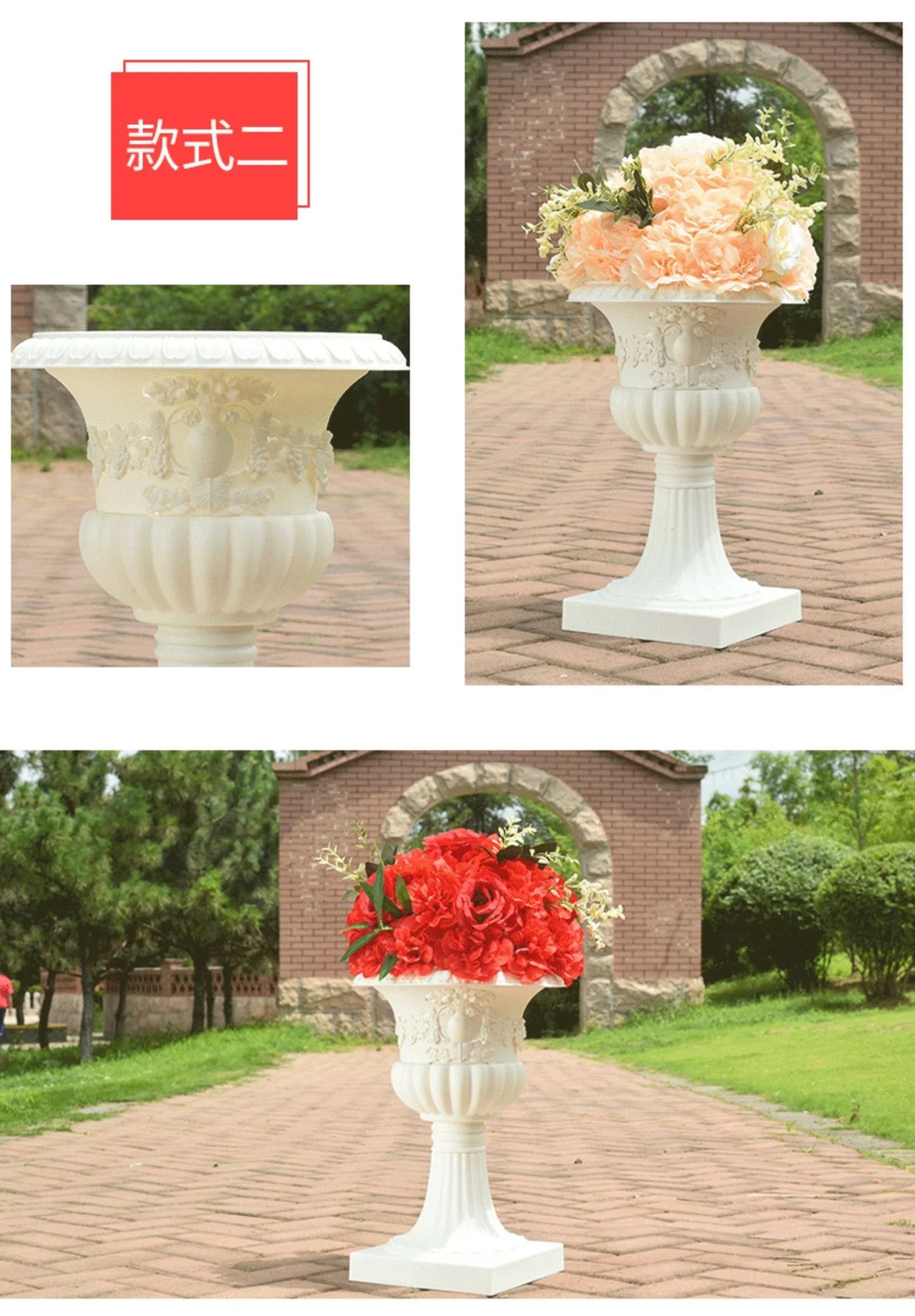 Golden Vase Wedding Birthday Christmas Festival Party Site Decoration Originality Retro Style European Plastic Flower Pot Vases