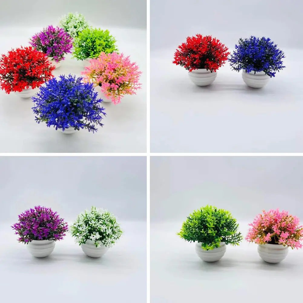 Artificial Plant Bonsai Desktop Small Face Plant Flower Pot Kitchen Bedroom Office Tabletop Decoration Potted Flower Ornament