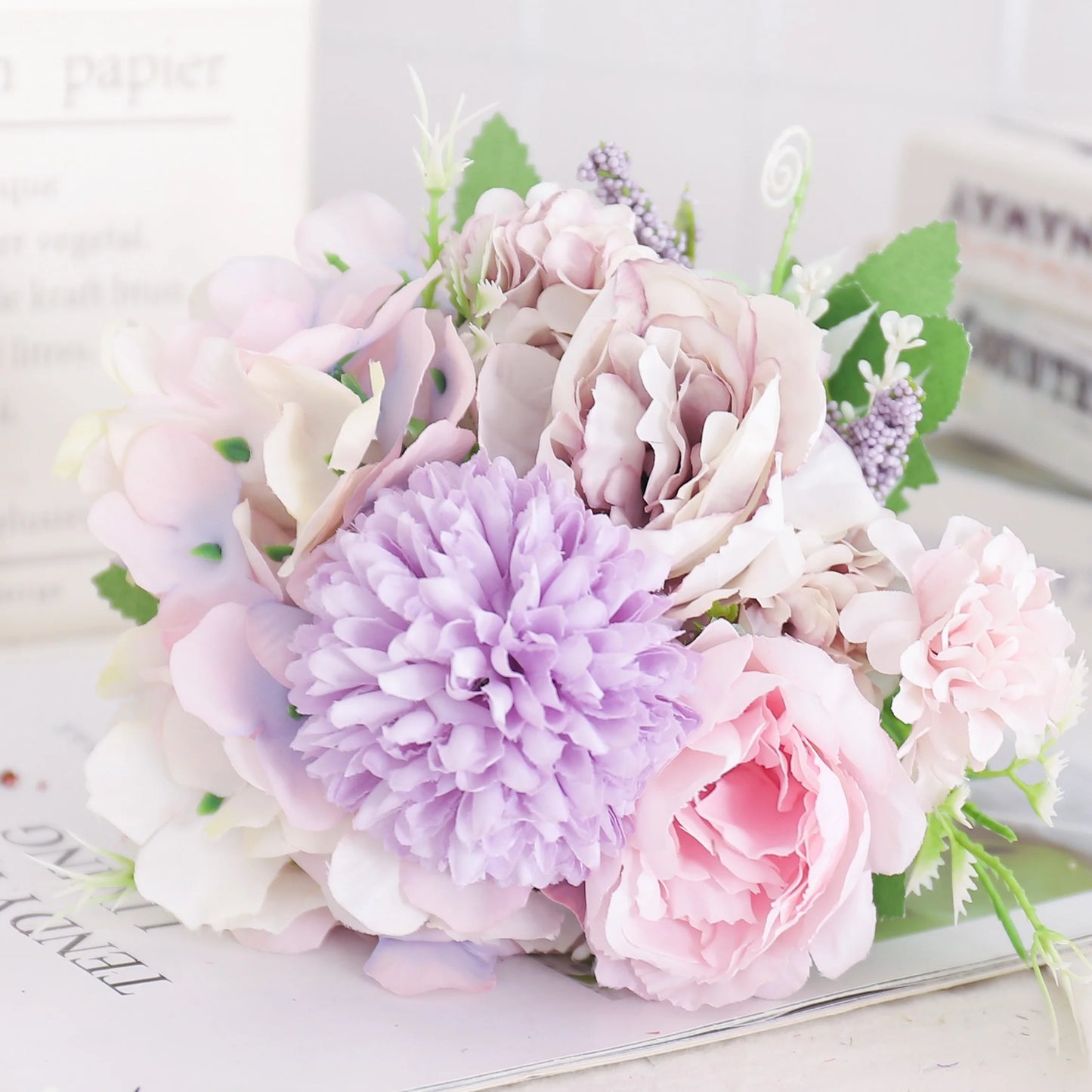 Beautiful Artificial Flowers Silk Peony For Vase Bride Bouquet Wedding Home Room Table Decoration Fake Floral Hydrangea Gifts