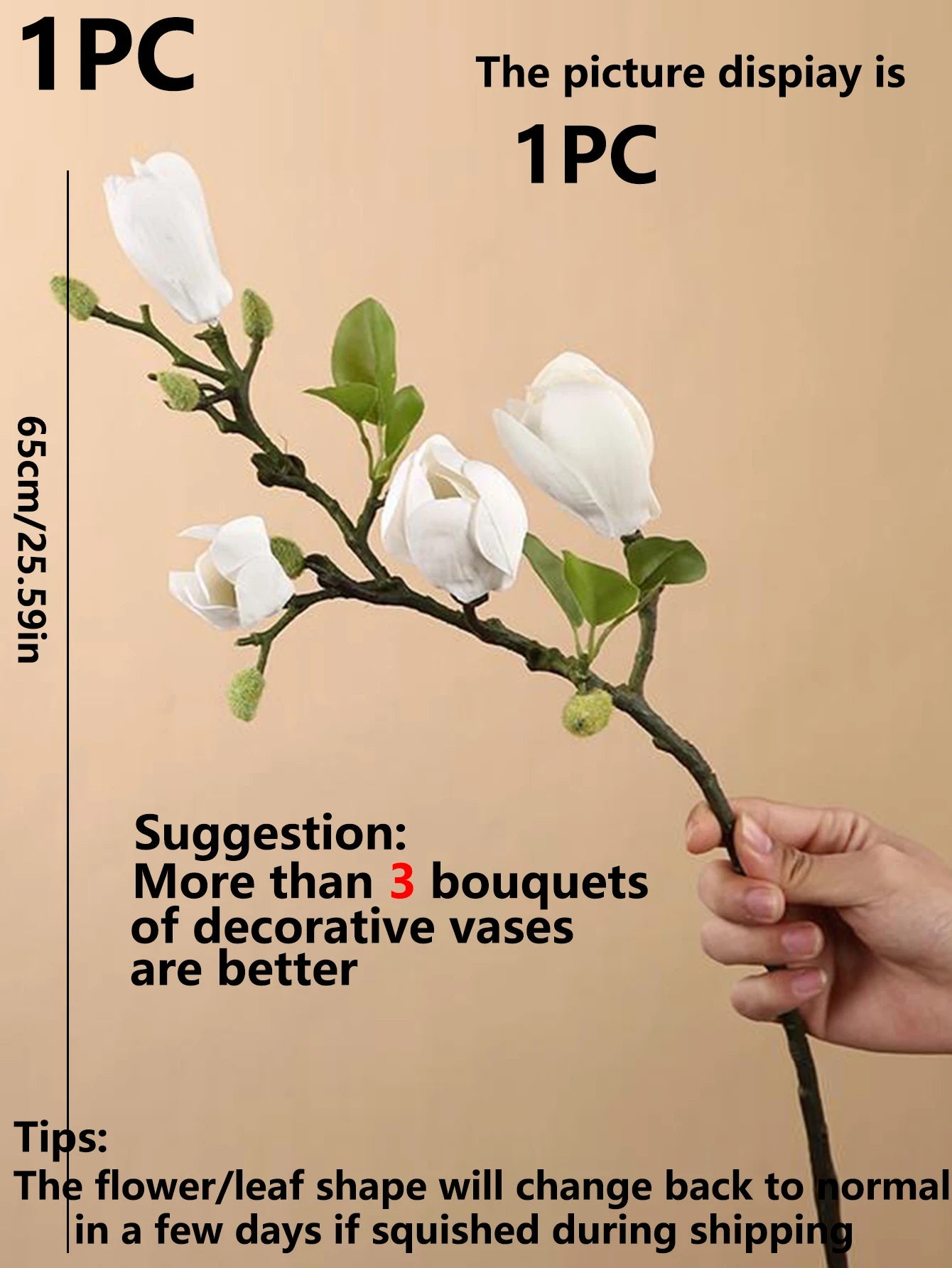 Artificial Flower Silk Magnolia Bouquet Diy Photo Props Wedding Bridal Festival Table Party Vase Home Outdoor Garden Decoration