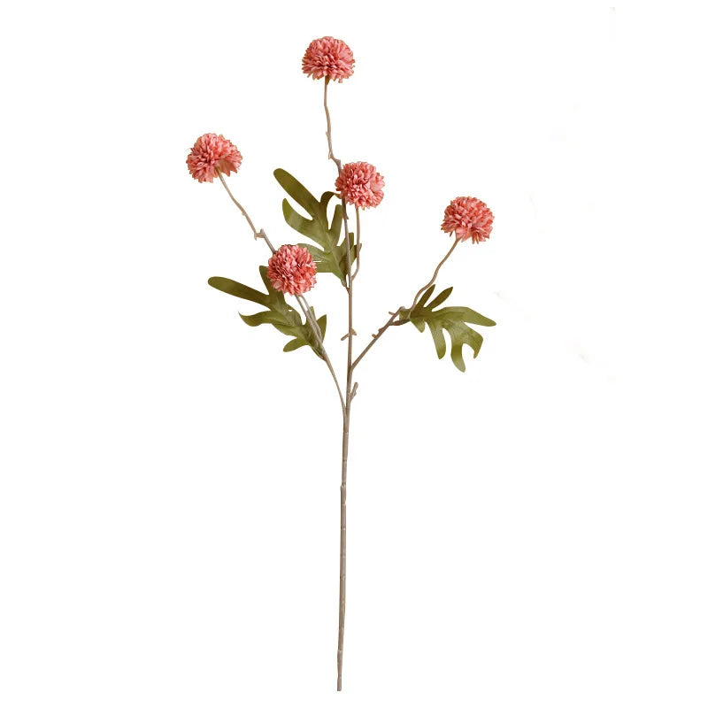 10 pcs Dandelion Artificial Flower Wedding  5 Head Fake Flowers Small Thorn Ball Home Decoration Bouquet Valentine's Day