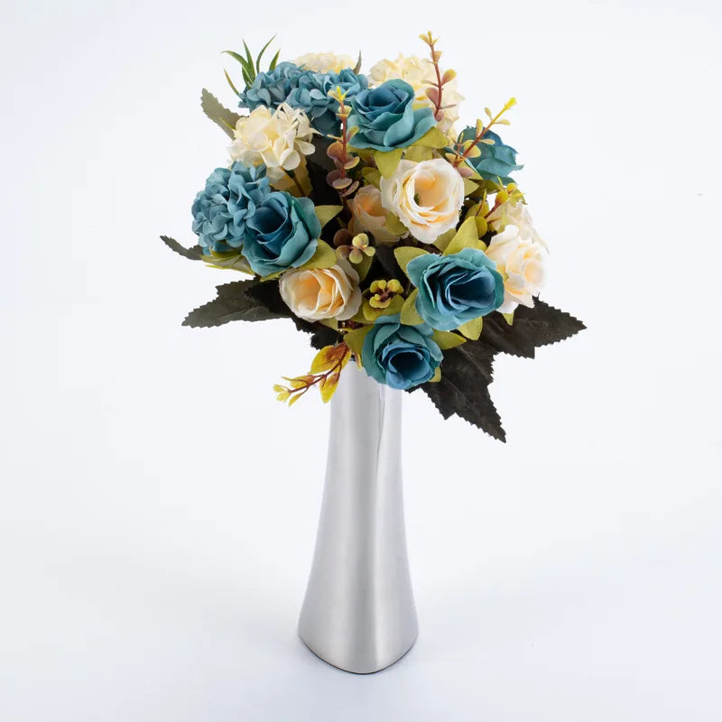 Stainless Steel Silver Metal Small Vase - Simple, Light Luxury Dry Flowers/Simulated Flowers Modern Home Decoration Ornament