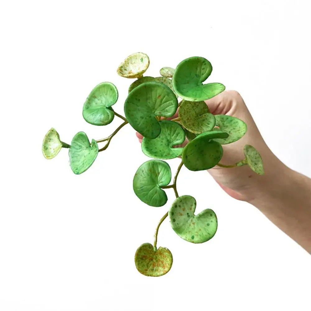 Soft Glue Artificial Plant EVA Green Faux Copper Coin Grass Garden Decoration Home Office Succulent Plants Leaves Home Office