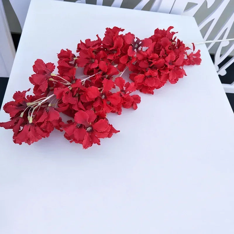 90CM Artificial 4-pronged Cherry Blossom White Stem Silk Flower Arch Suspended Ceiling Artificial Flower Home Wedding Decoration