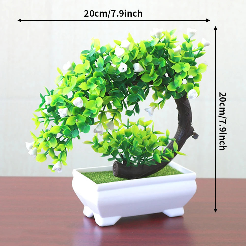 Bonsai Small Tree Pot Artificial Plants Fake Plant Flowers Potted Ornaments for Home Room Table Decoration Hotel Garden Decor