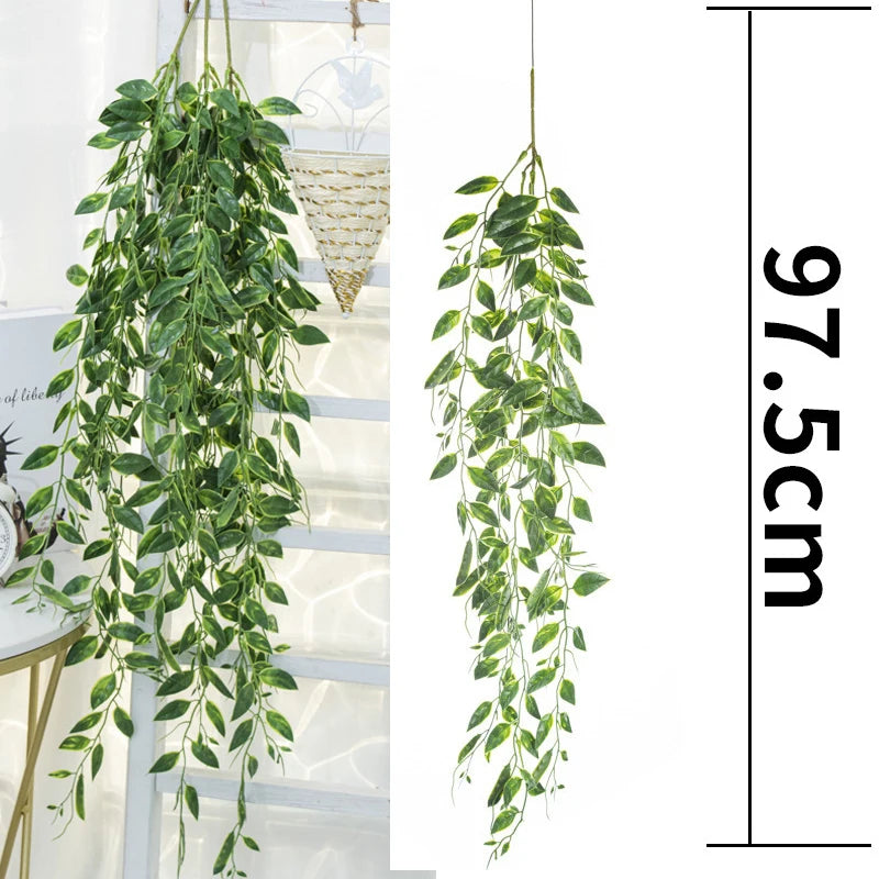 1/2/6Piece Artificial Vine Home Decor Artificial Ivy Leaf Garland Plants Vine Fake Foliage Flowers Creeper Green Ivy Wreath