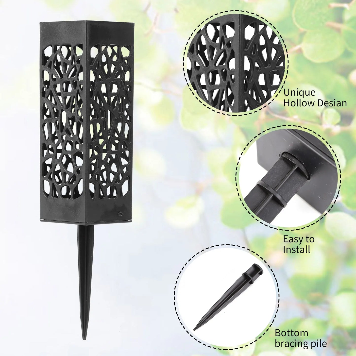 Grave Vase Plastic Stake In Ground Cemetery Grave Fluted Flower Vases Holder with Drainage Hole for Gravestone Decorations